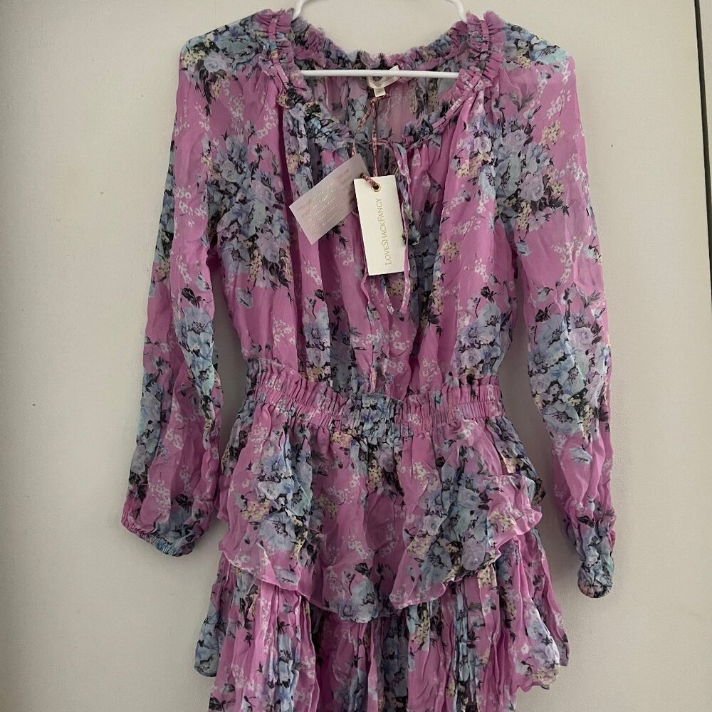 Love Shack Fancy Pink Floral Dress